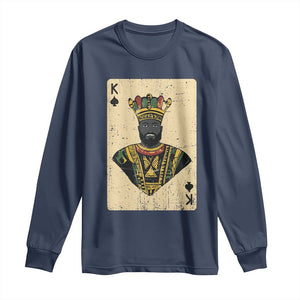 African King Card Black Pride Long Sleeve Shirt TS09 Navy Print Your Wear