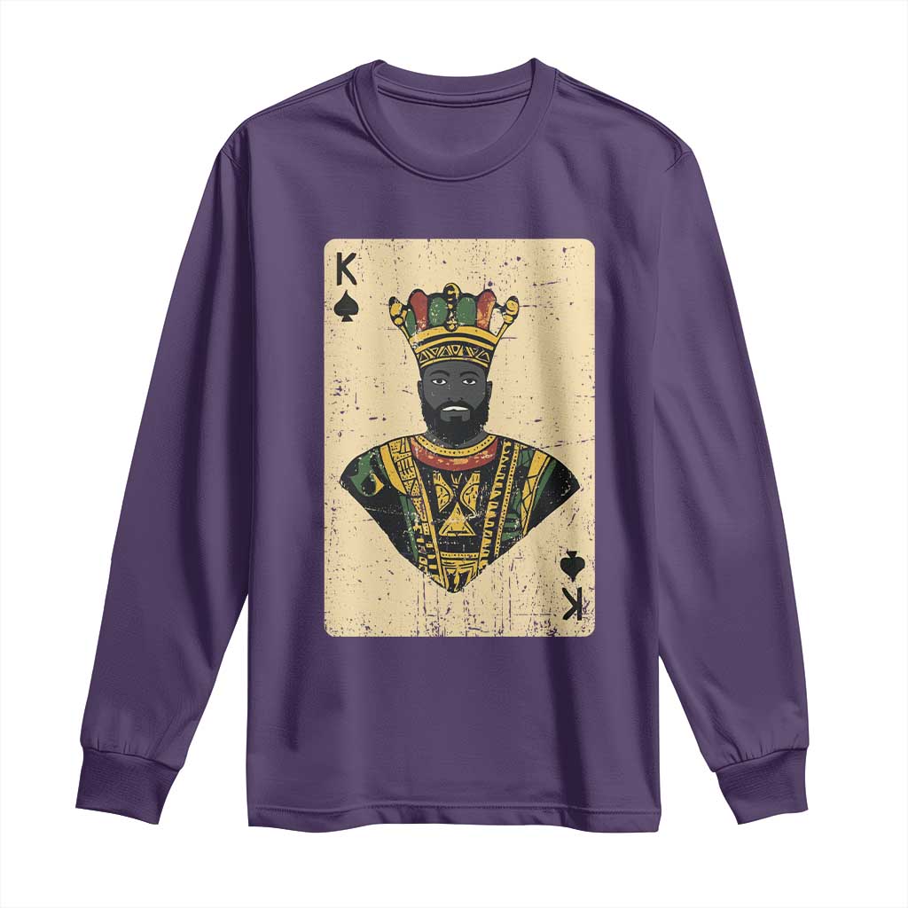 African King Card Black Pride Long Sleeve Shirt TS09 Purple Print Your Wear