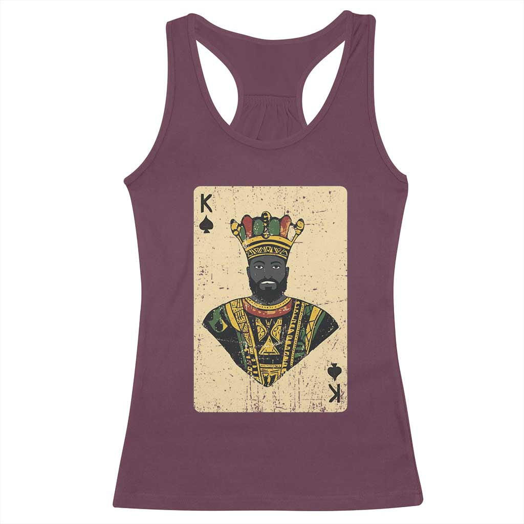 African King Card Black Pride Racerback Tank Top TS09 Maroon Print Your Wear