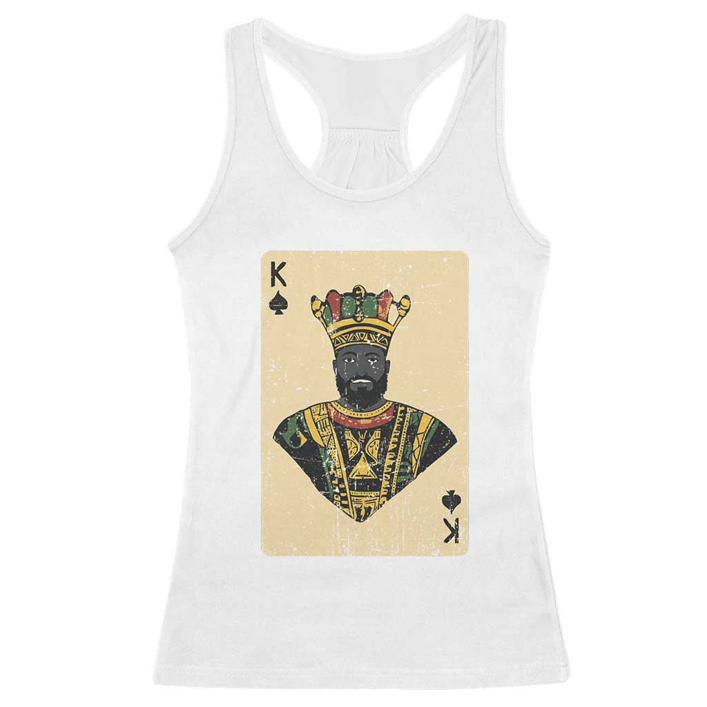 African King Card Black Pride Racerback Tank Top TS09 White Print Your Wear
