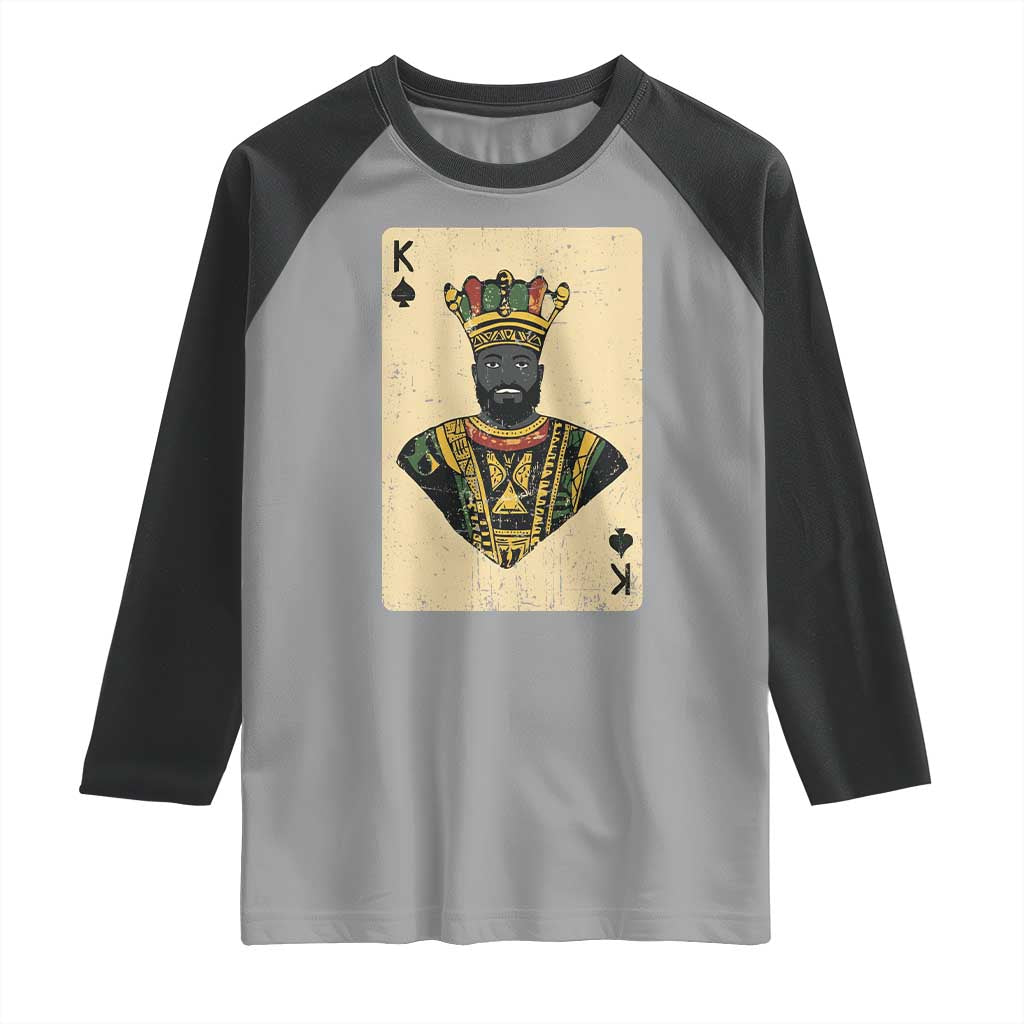 African King Card Black Pride Raglan Shirt TS09 Sport Gray Black Print Your Wear