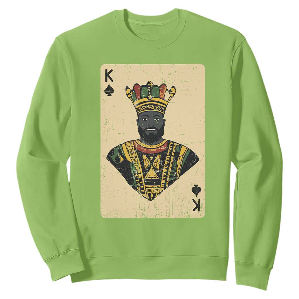 African King Card Black Pride Sweatshirt TS09 Lime Print Your Wear