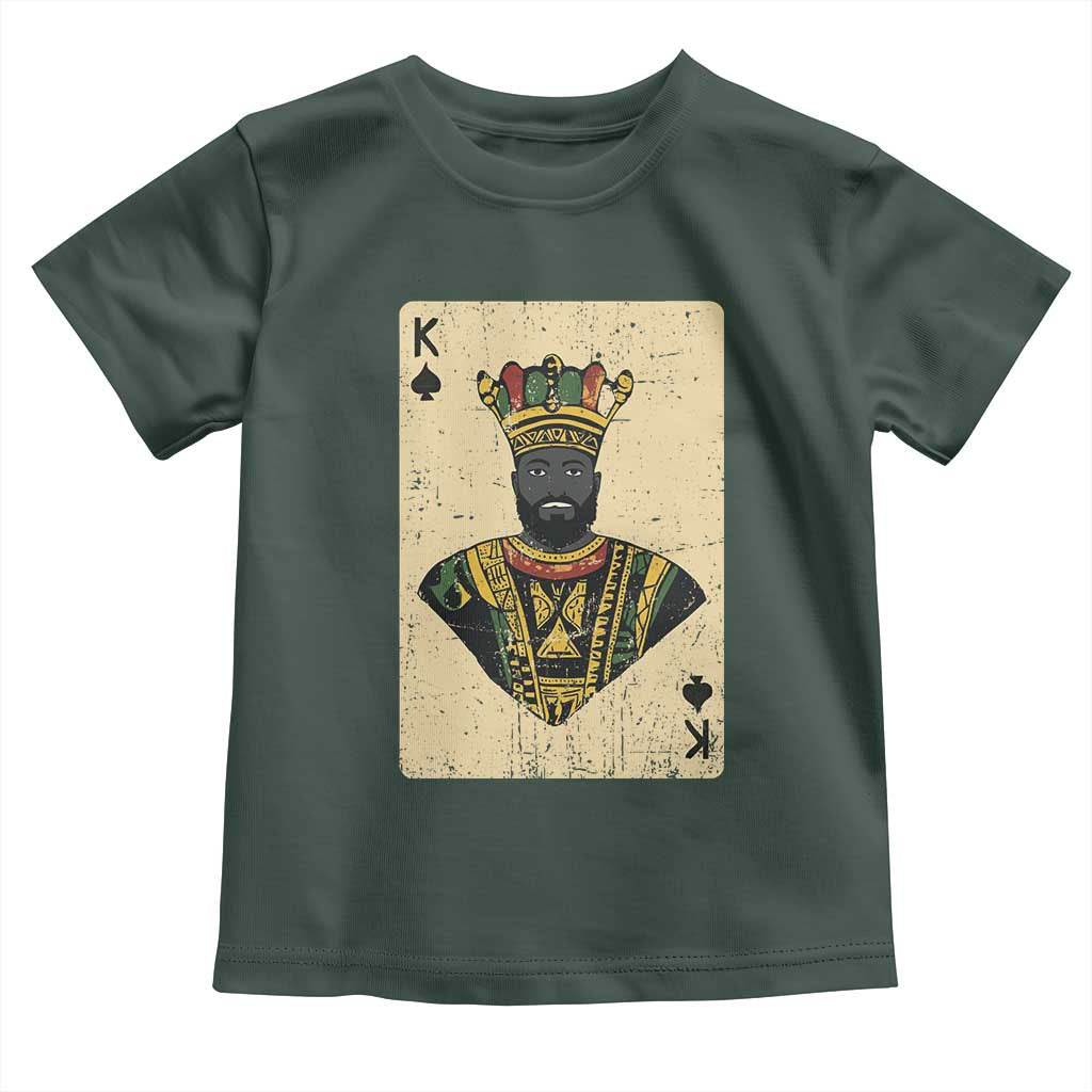 African King Card Black Pride Toddler T Shirt TS09 Dark Forest Green Print Your Wear