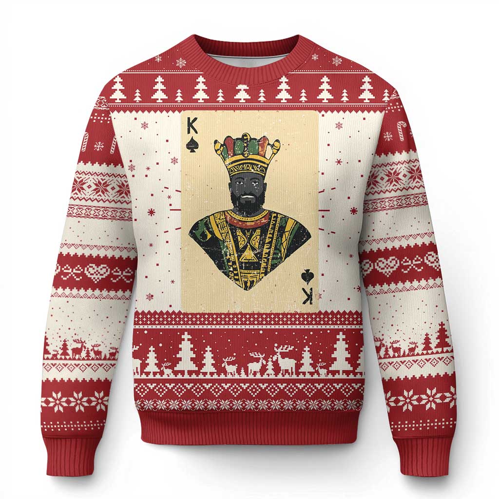 African King Card Black Pride Ugly Christmas Sweater TS09 Red Print Your Wear