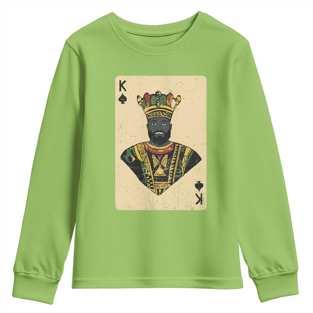 African King Card Black Pride Youth Sweatshirt TS09 Lime Print Your Wear