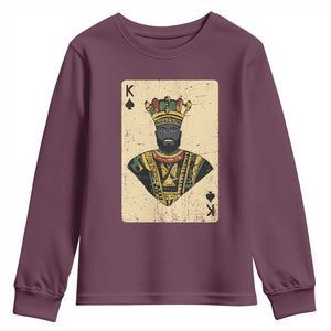 African King Card Black Pride Youth Sweatshirt TS09 Maroon Print Your Wear