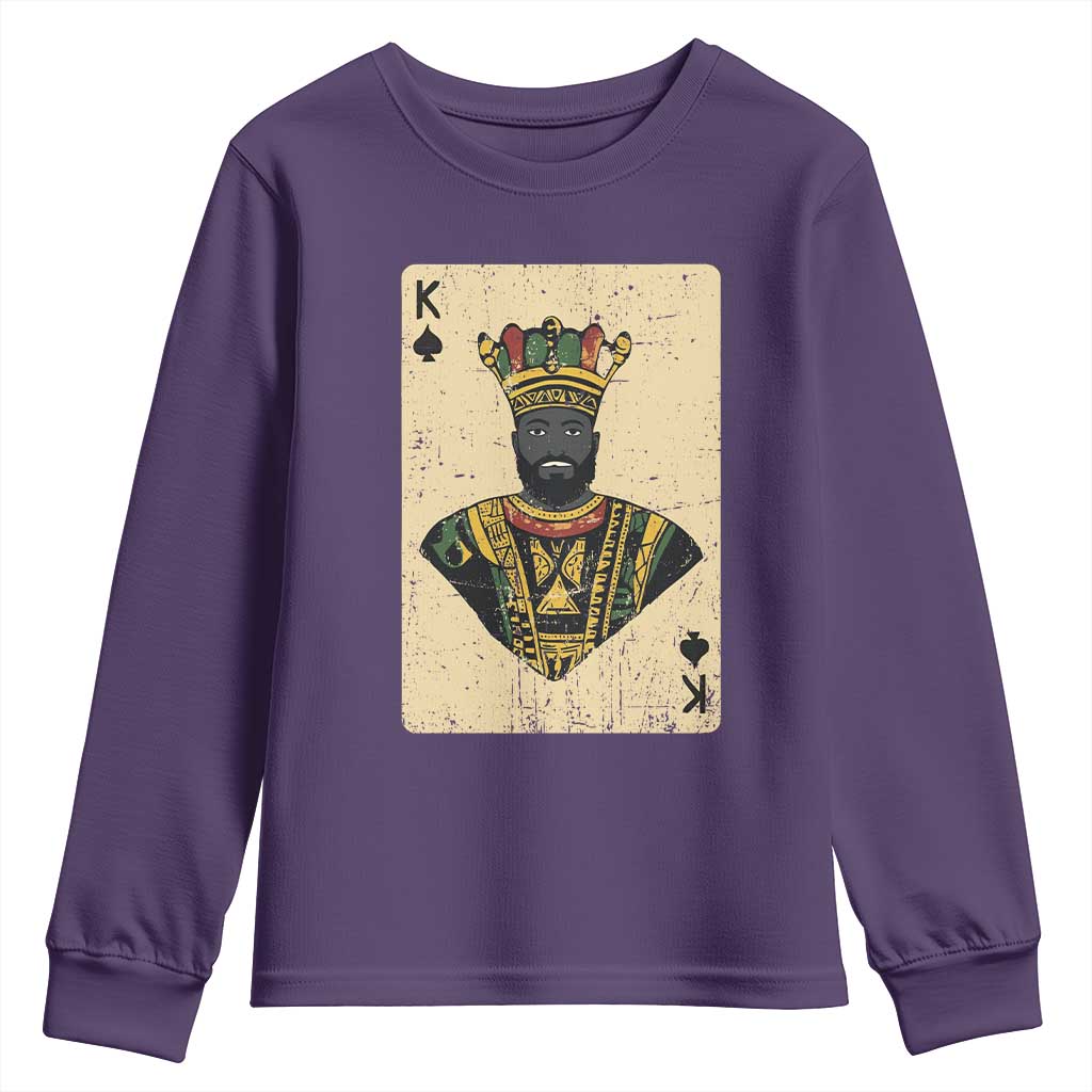 African King Card Black Pride Youth Sweatshirt TS09 Purple Print Your Wear