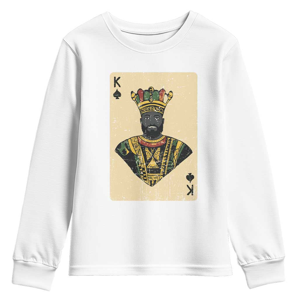 African King Card Black Pride Youth Sweatshirt TS09 White Print Your Wear