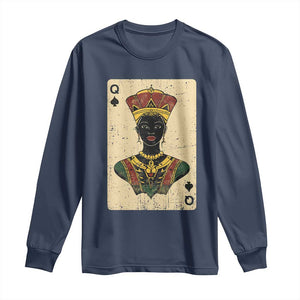 African Queen Card Black Pride Long Sleeve Shirt TS09 Navy Print Your Wear