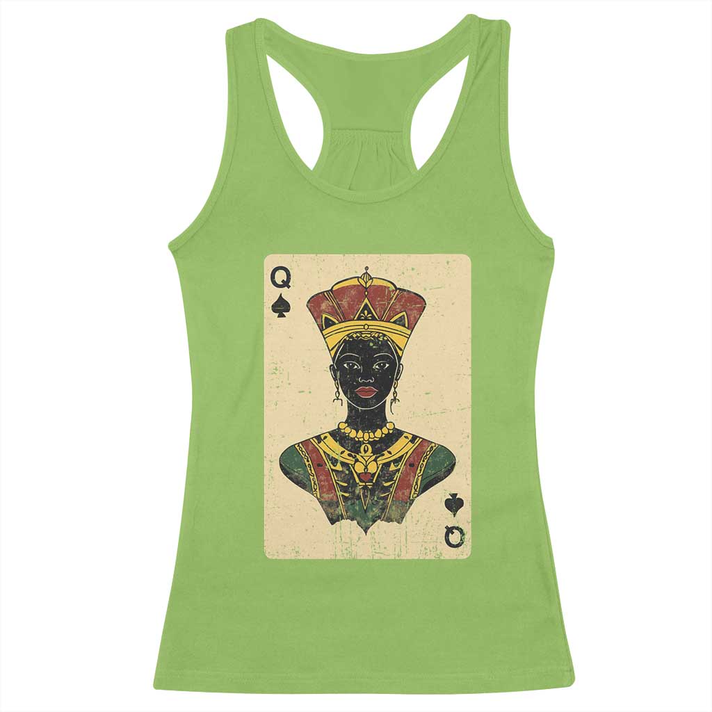 African Queen Card Black Pride Racerback Tank Top TS09 Lime Print Your Wear