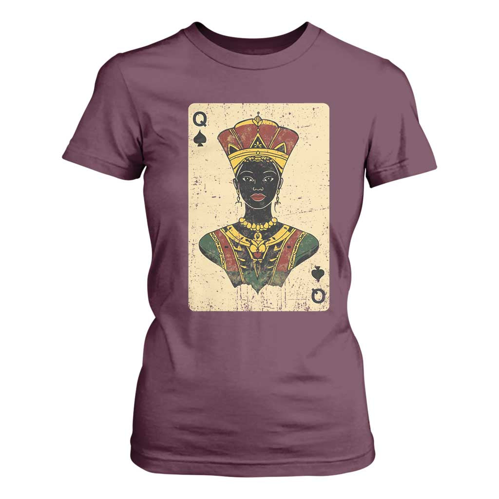 African Queen Card Black Pride T Shirt For Women TS09 Maroon Print Your Wear
