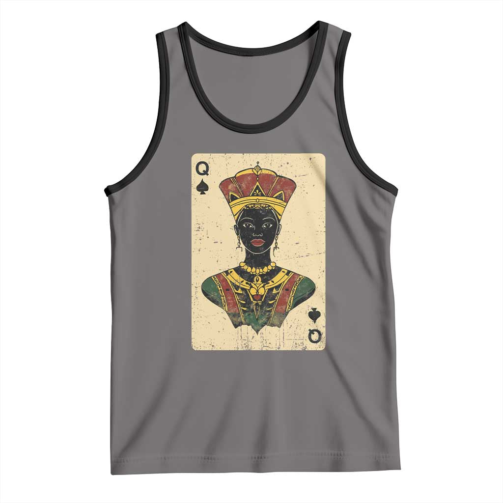 African Queen Card Black Pride Tank Top TS09 Deep Heather Black Print Your Wear