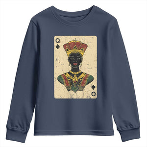 African Queen Card Black Pride Youth Sweatshirt TS09 Navy Print Your Wear