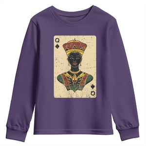 African Queen Card Black Pride Youth Sweatshirt TS09 Purple Print Your Wear