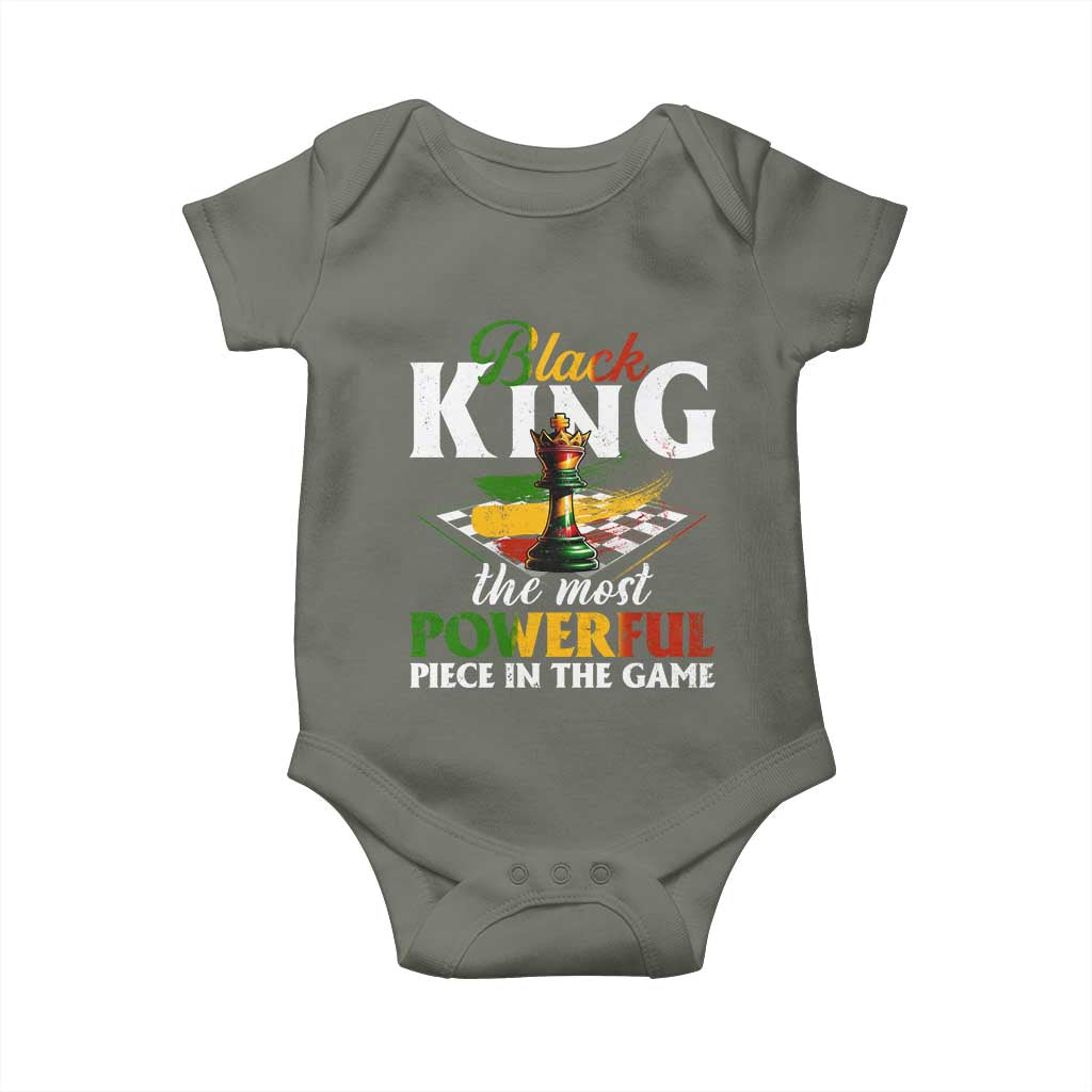 Black Pride Baby Onesie Black King The Most Powerful Piece In The Game TS09 Military Green Print Your Wear