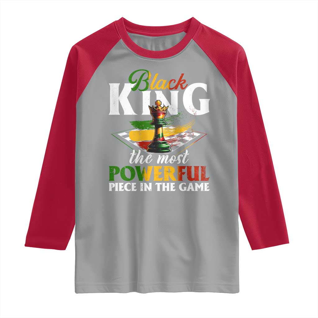 Black Pride Raglan Shirt Black King The Most Powerful Piece In The Game TS09 Sport Gray Red Print Your Wear