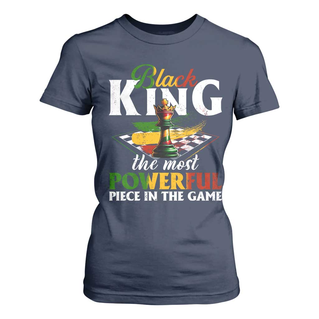 Black Pride T Shirt For Women Black King The Most Powerful Piece In The Game TS09 Navy Print Your Wear