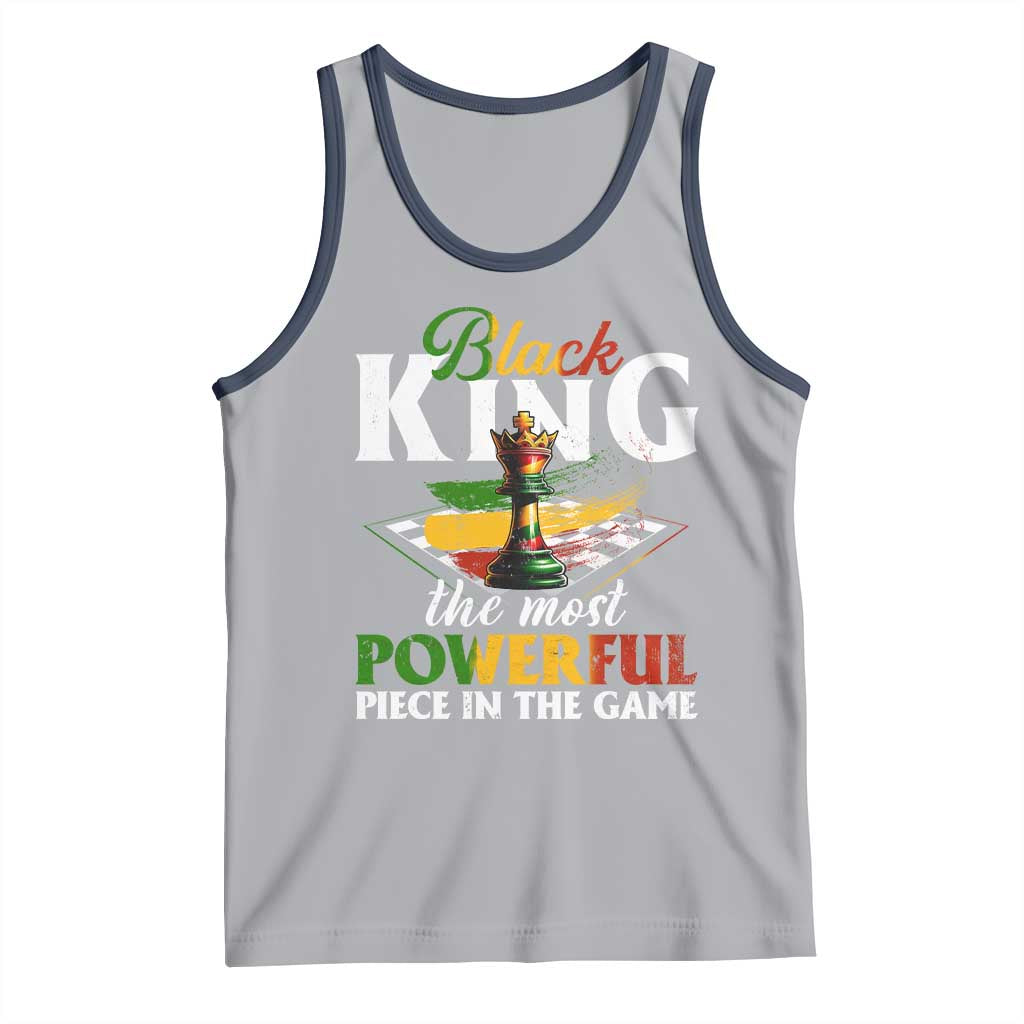 Black Pride Tank Top Black King The Most Powerful Piece In The Game TS09 Athletic Heather Navy Print Your Wear