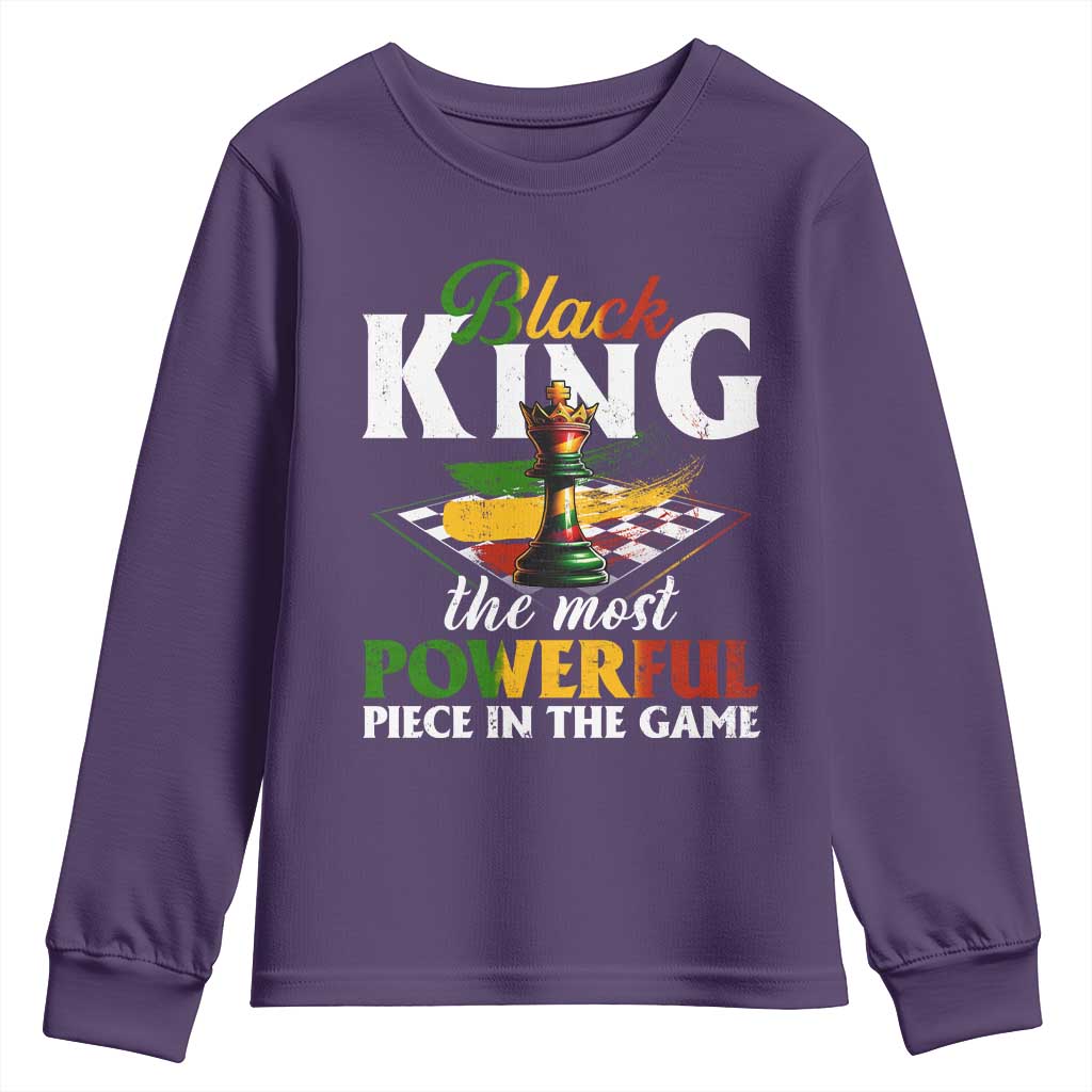 Black Pride Youth Sweatshirt Black King The Most Powerful Piece In The Game TS09 Purple Print Your Wear