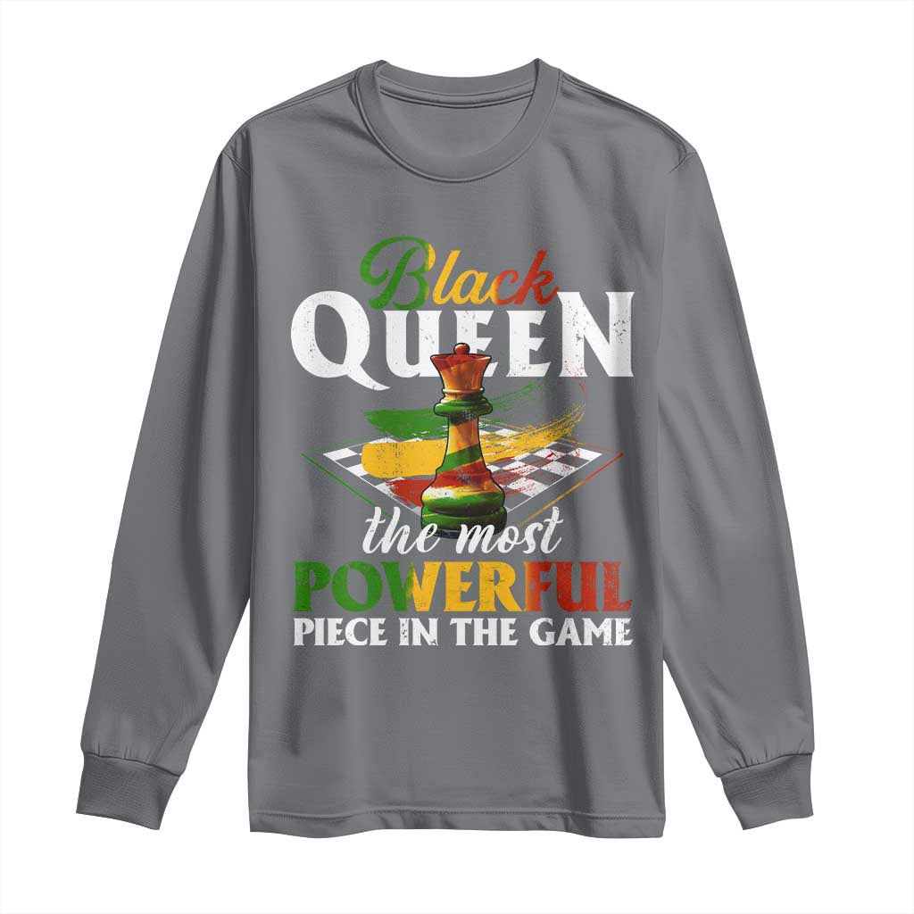 Black Pride Long Sleeve Shirt Black Queen The Most Powerful Piece In The Game TS09 Charcoal Print Your Wear