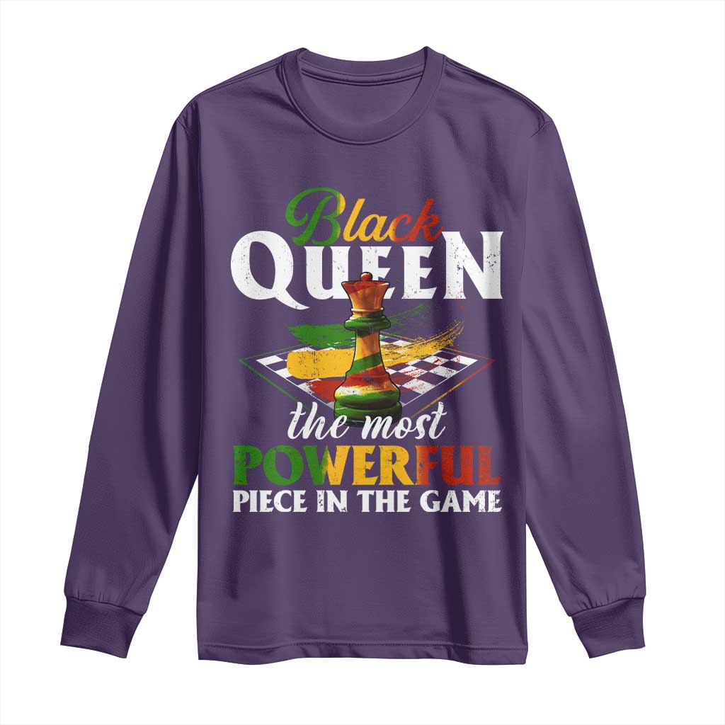 Black Pride Long Sleeve Shirt Black Queen The Most Powerful Piece In The Game TS09 Purple Print Your Wear