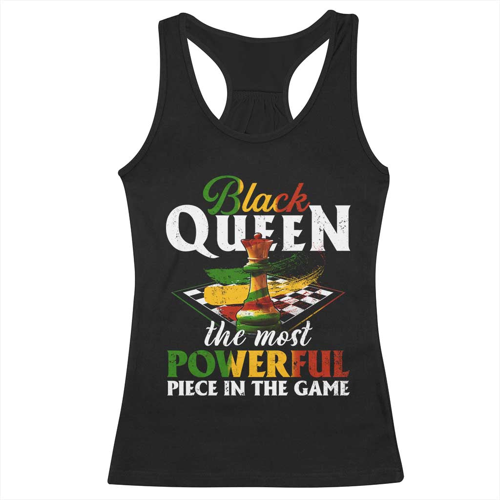 Black Pride Racerback Tank Top Black Queen The Most Powerful Piece In The Game TS09 Black Print Your Wear