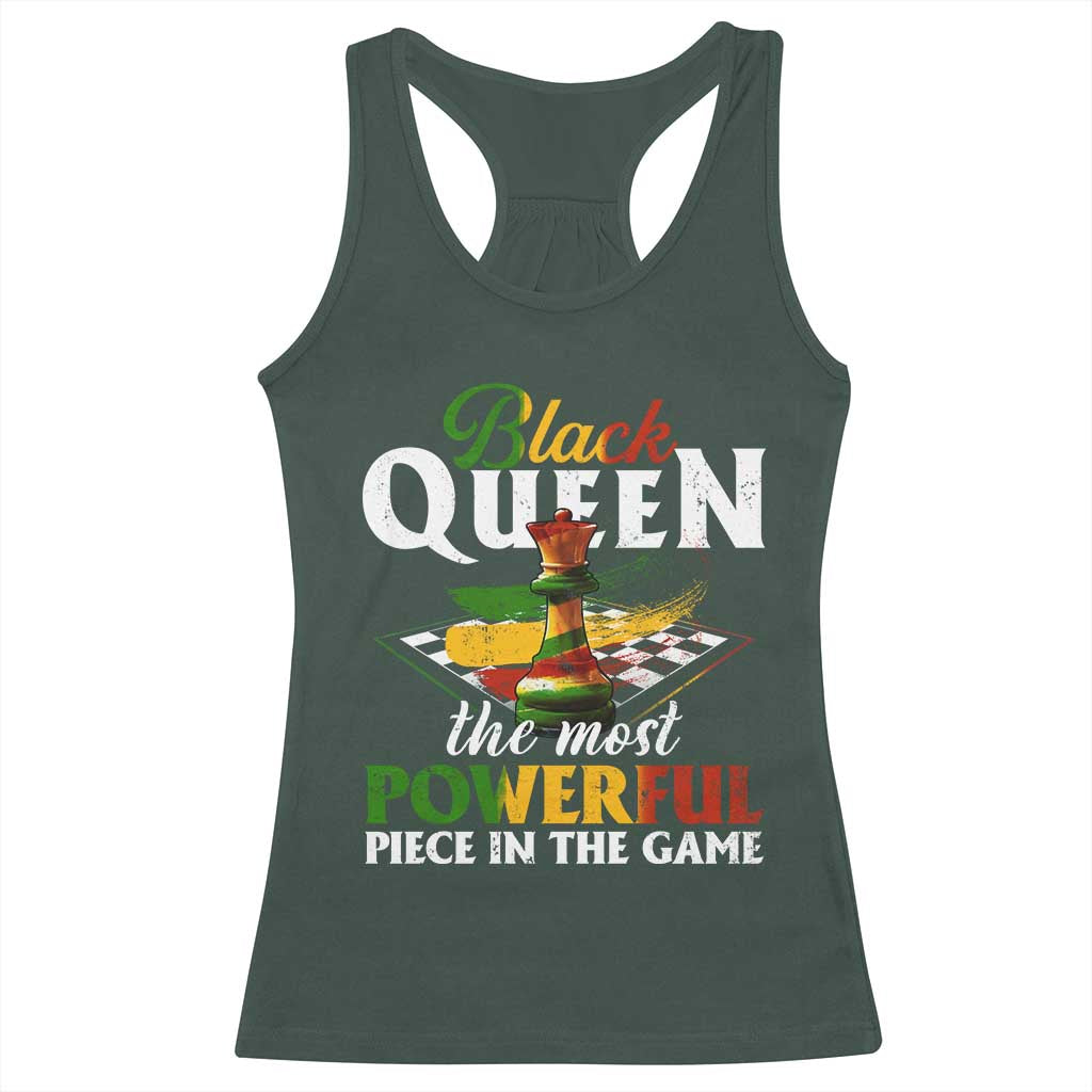 Black Pride Racerback Tank Top Black Queen The Most Powerful Piece In The Game TS09 Dark Forest Green Print Your Wear