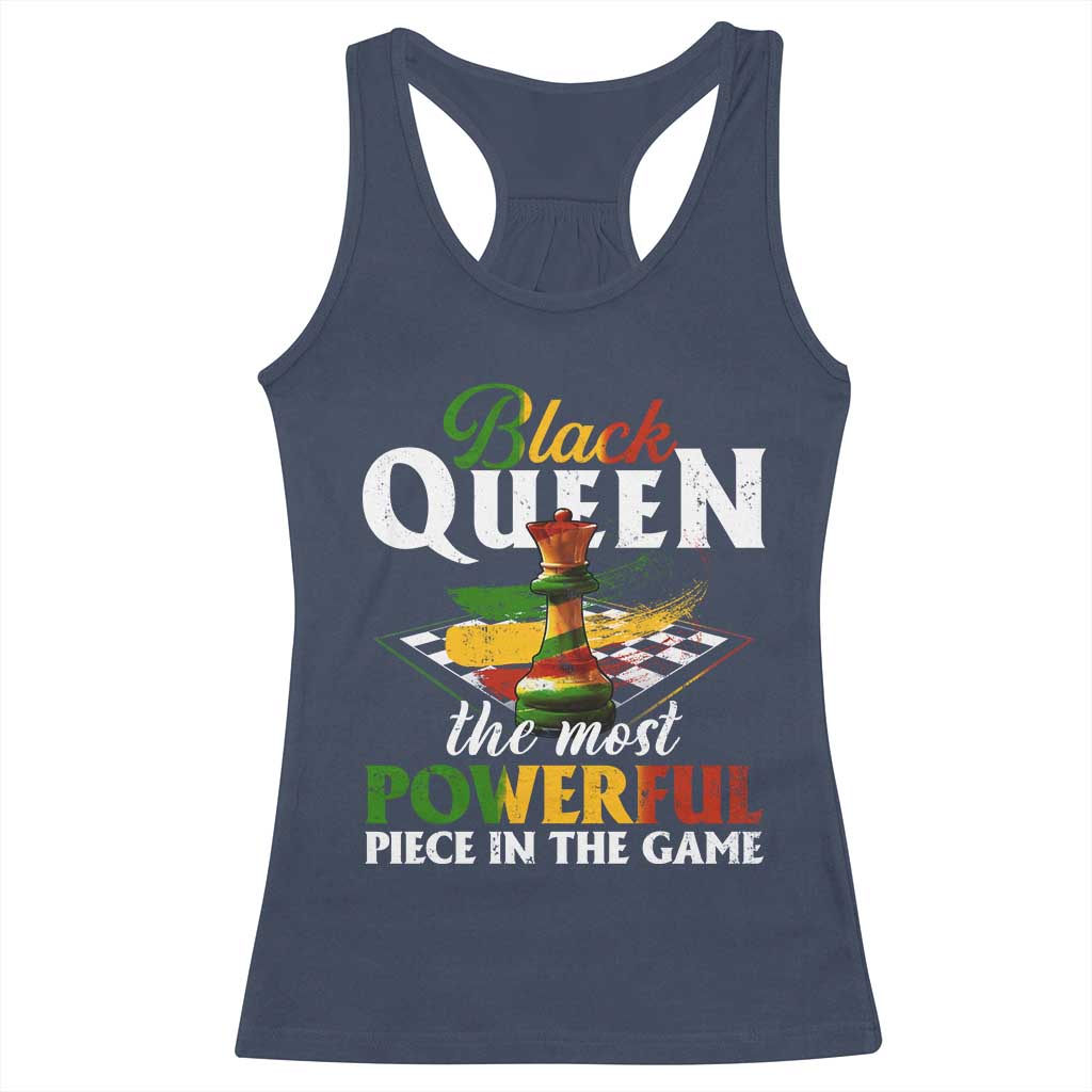 Black Pride Racerback Tank Top Black Queen The Most Powerful Piece In The Game TS09 Navy Print Your Wear