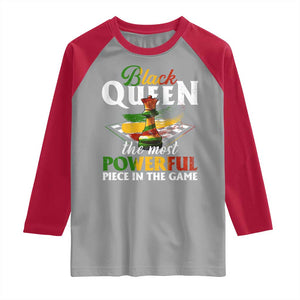 Black Pride Raglan Shirt Black Queen The Most Powerful Piece In The Game TS09 Sport Gray Red Print Your Wear