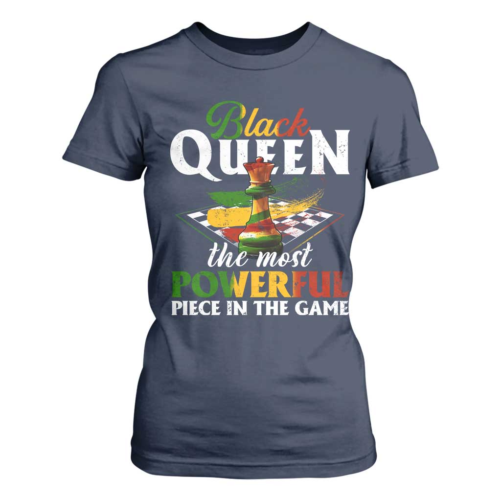 Black Pride T Shirt For Women Black Queen The Most Powerful Piece In The Game TS09 Navy Print Your Wear