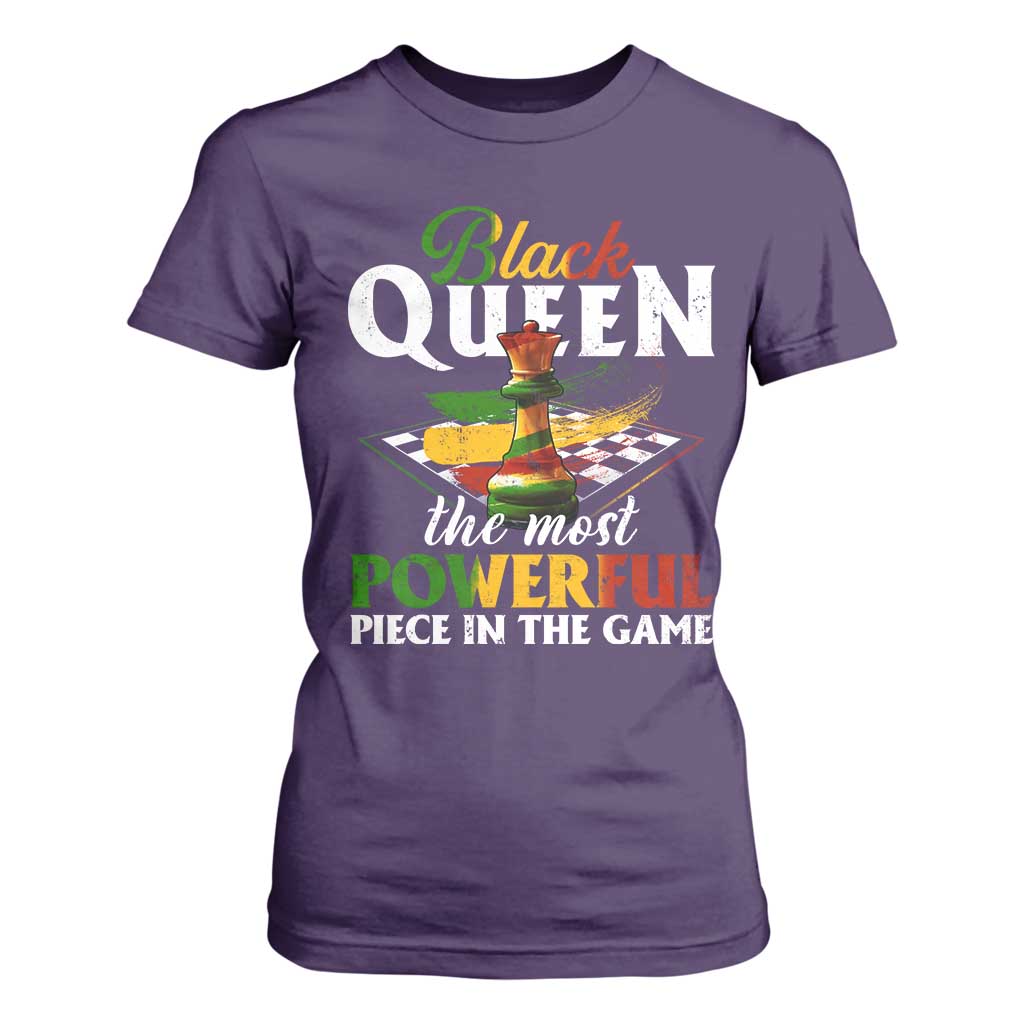 Black Pride T Shirt For Women Black Queen The Most Powerful Piece In The Game TS09 Purple Print Your Wear