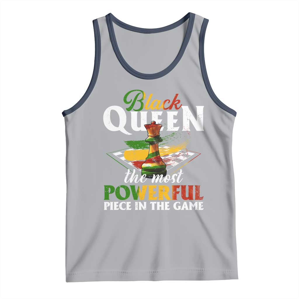 Black Pride Tank Top Black Queen The Most Powerful Piece In The Game TS09 Athletic Heather Navy Print Your Wear