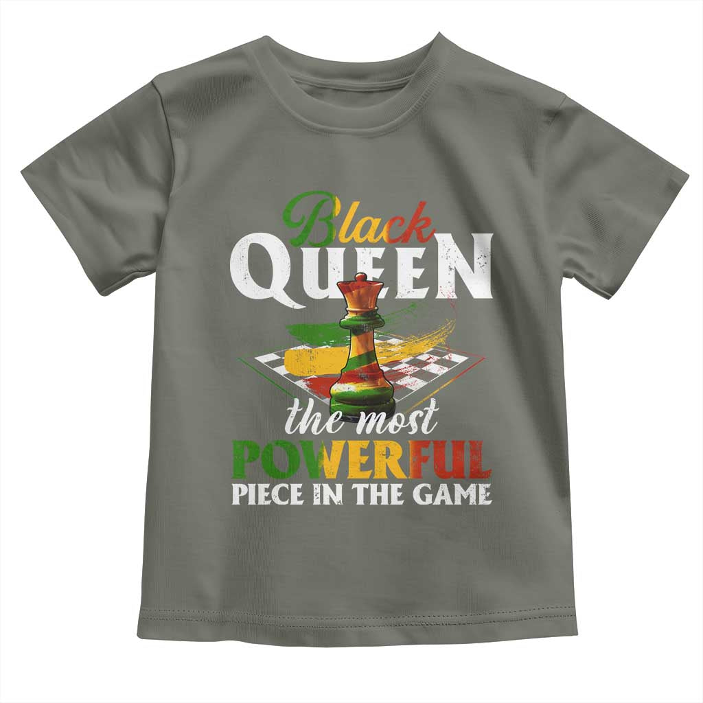 Black Pride Toddler T Shirt Black Queen The Most Powerful Piece In The Game TS09 Military Green Print Your Wear
