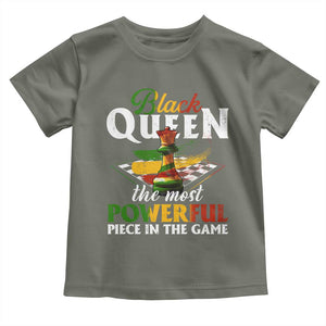 Black Pride Toddler T Shirt Black Queen The Most Powerful Piece In The Game TS09 Military Green Print Your Wear