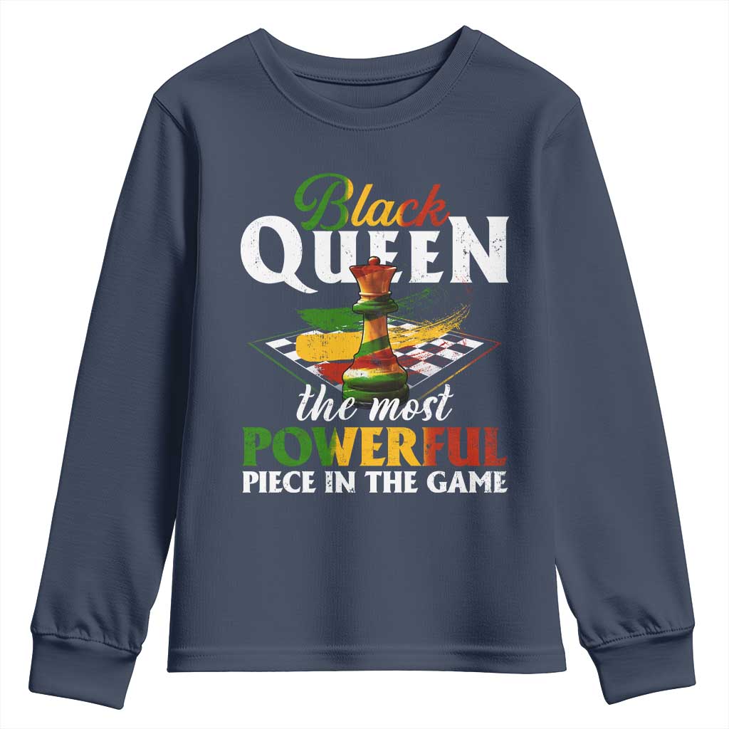 Black Pride Youth Sweatshirt Black Queen The Most Powerful Piece In The Game TS09 Navy Print Your Wear