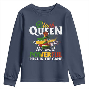 Black Pride Youth Sweatshirt Black Queen The Most Powerful Piece In The Game TS09 Navy Print Your Wear
