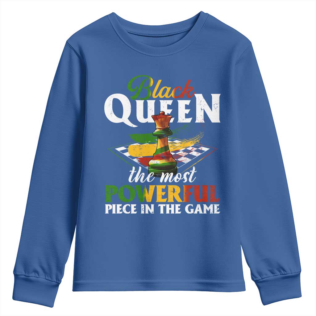 Black Pride Youth Sweatshirt Black Queen The Most Powerful Piece In The Game TS09 Royal Blue Print Your Wear