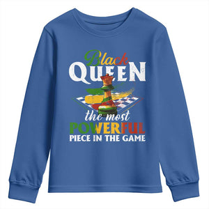 Black Pride Youth Sweatshirt Black Queen The Most Powerful Piece In The Game TS09 Royal Blue Print Your Wear