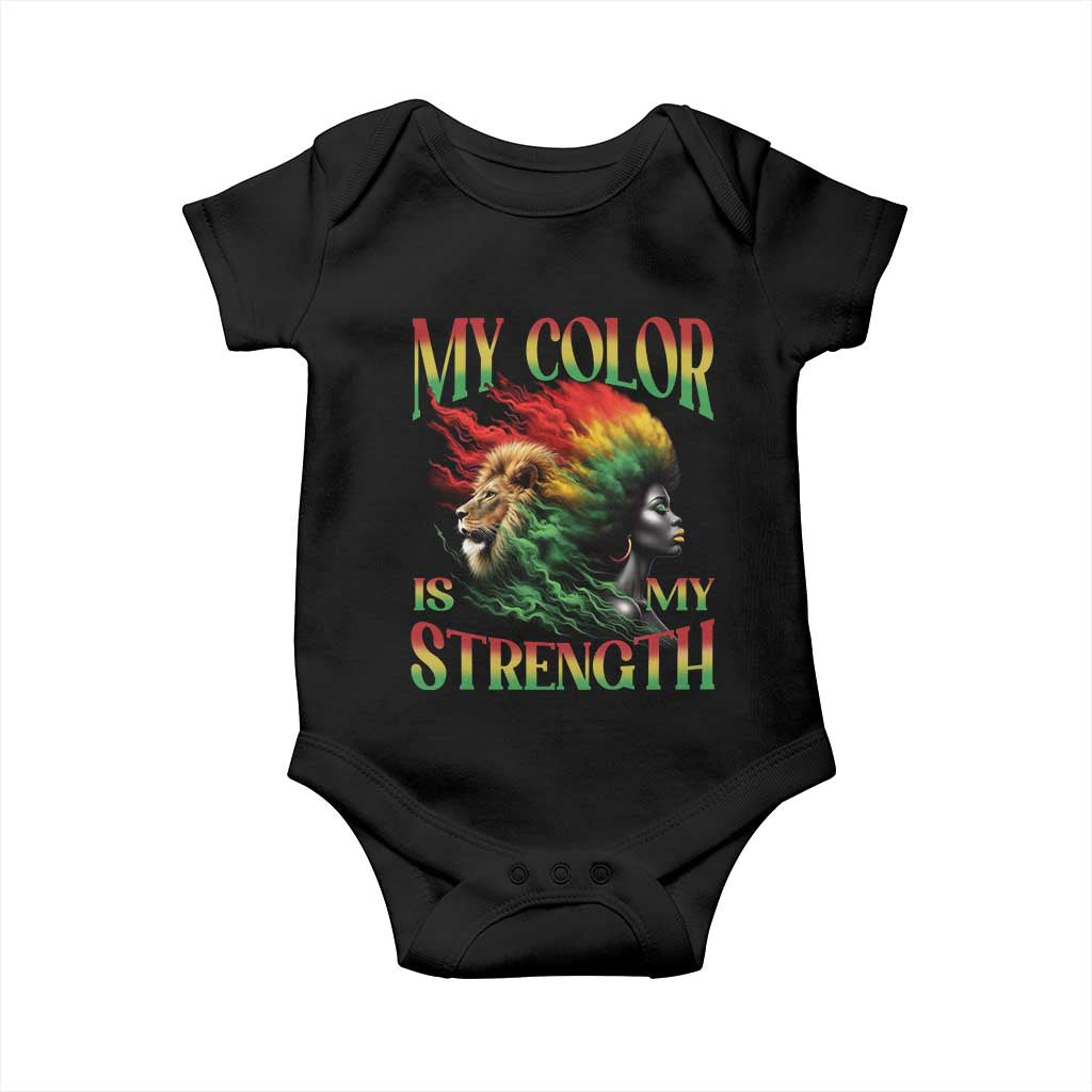 Black Pride Baby Onesie My Color Is My Strength African American Women Lion TS09 Black Print Your Wear