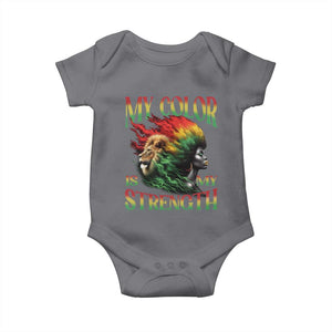 Black Pride Baby Onesie My Color Is My Strength African American Women Lion TS09 Charcoal Print Your Wear