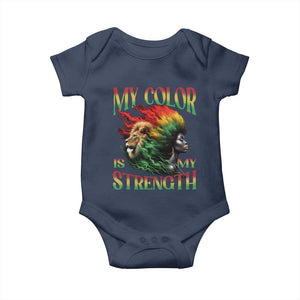 Black Pride Baby Onesie My Color Is My Strength African American Women Lion TS09 Navy Print Your Wear