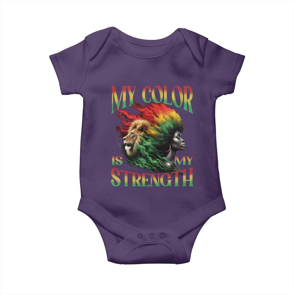 Black Pride Baby Onesie My Color Is My Strength African American Women Lion TS09 Purple Print Your Wear