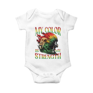Black Pride Baby Onesie My Color Is My Strength African American Women Lion TS09 White Print Your Wear