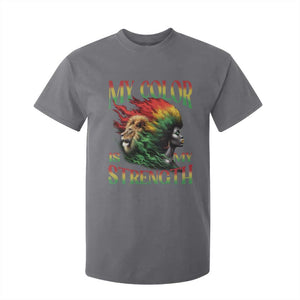 Black Pride T Shirt For Kid My Color Is My Strength African American Women Lion TS09 Charcoal Print Your Wear