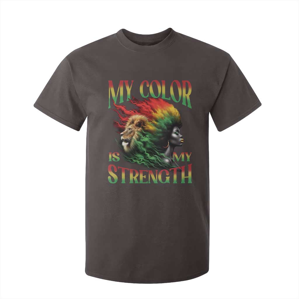 Black Pride T Shirt For Kid My Color Is My Strength African American Women Lion TS09 Dark Chocolate Print Your Wear