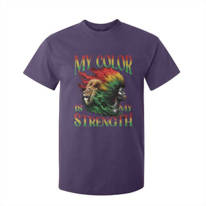 Black Pride T Shirt For Kid My Color Is My Strength African American Women Lion TS09 Purple Print Your Wear