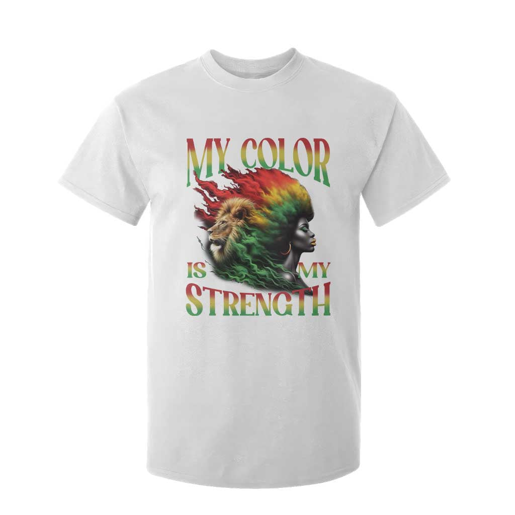 Black Pride T Shirt For Kid My Color Is My Strength African American Women Lion TS09 White Print Your Wear