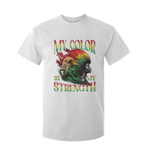 Black Pride T Shirt For Kid My Color Is My Strength African American Women Lion TS09 White Print Your Wear