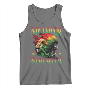 Black Pride Tank Top My Color Is My Strength African American Women Lion TS09 Black Heather Print Your Wear