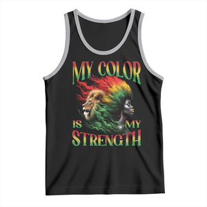 Black Pride Tank Top My Color Is My Strength African American Women Lion TS09 Black Athletic Heather Print Your Wear